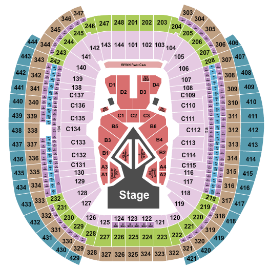 Allegiant Stadium Beyoncé Seating Chart